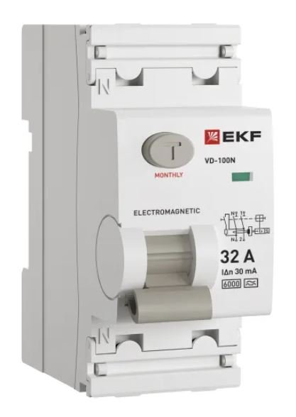 ВД-100N 2P 32А 30мА A 6кА PROXIMA (E1026MA3230)