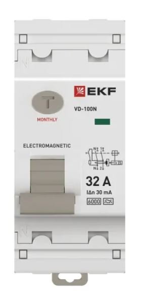 ВД-100N 2P 32А 30мА A 6кА PROXIMA (E1026MA3230)