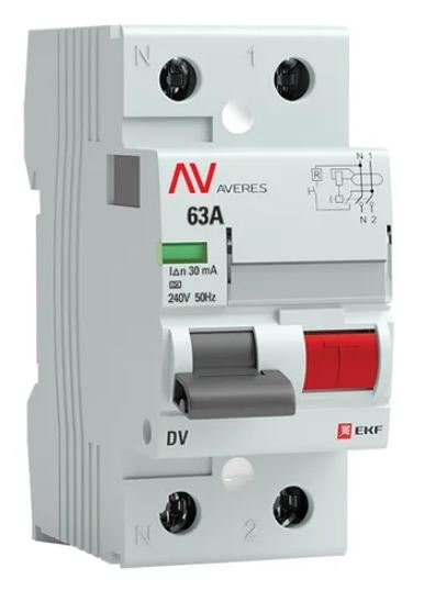 DV 2P 63А 30мА A 6kA AVERES (rccb-2-63-30-a-av)