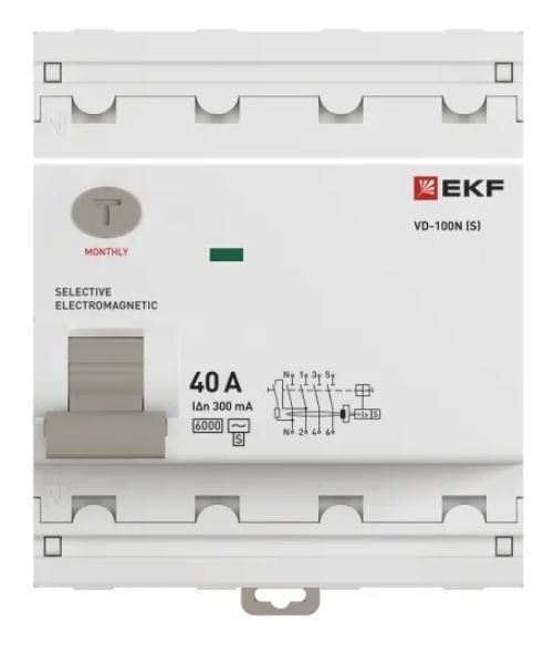 ВД-100N (S) 4P 40А 300мА AC 6кА PROXIMA (E1046MS40300)
