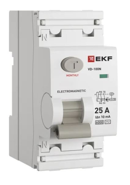 ВД-100N 2P 25А 10мА AC 6кА PROXIMA (E1026M2510)