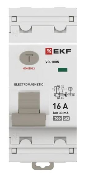 ВД-100N 2P 16А 30мА A 6кА PROXIMA (E1026MA1630)