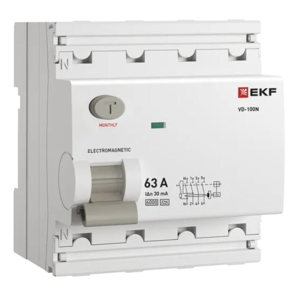 ВД-100N 4P 63А 30мА A 6кА PROXIMA (E1046MA6330)