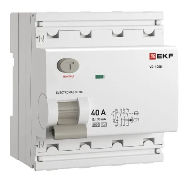 ВД-100N 4P 40А 30мА A 6кА PROXIMA (E1046MA4030)
