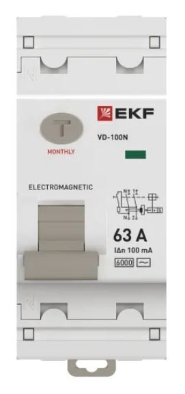 ВД-100N 2P 63А 100мА AC 6кА PROXIMA (E1026M63100)
