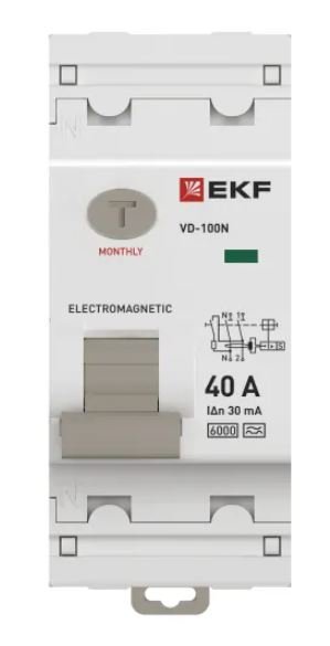 ВД-100N 2P 40А 30мА A 6кА PROXIMA (E1026MA4030)