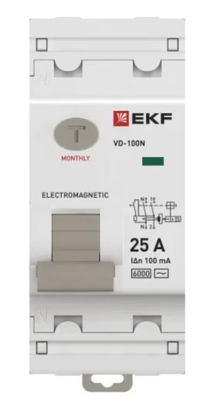 ВД-100N 2P 25А 100мА AC 6кА PROXIMA (E1026M25100)