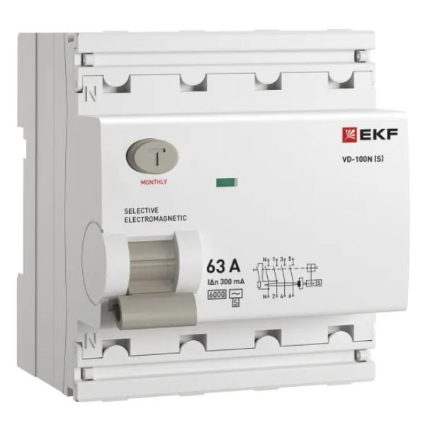 ВД-100N (S) 4P 63А 300мА AC 6кА PROXIMA (E1046MS63300)