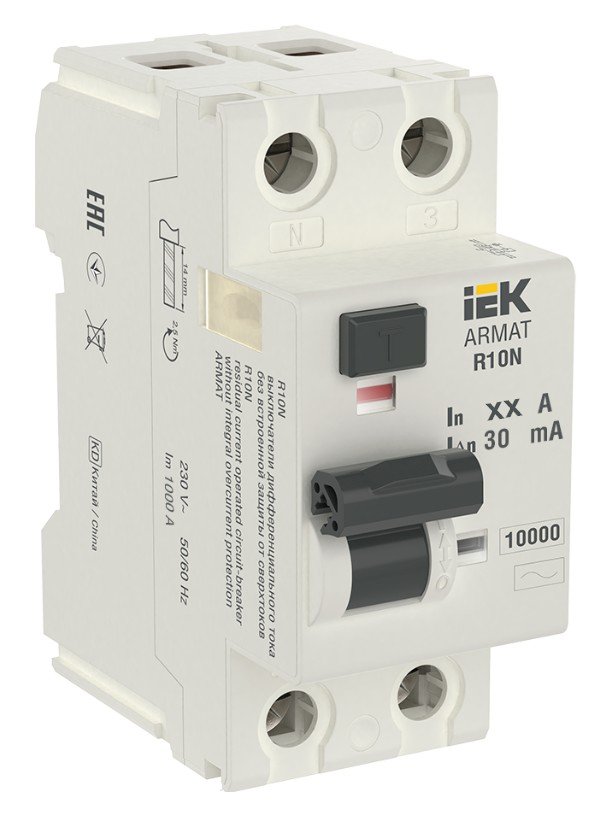 ВДТ R10N 2P 40А 30мА ARMAT (AR-R10N-2-040C030)
