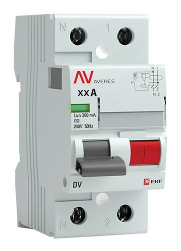 DV 2P 63А/300мА (AC) AVERES (rccb-2-63-300-ac-av)