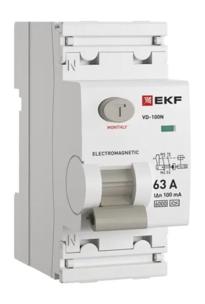 ВД-100N 2P 63А 100мА A 6кА PROXIMA (E1026MA63100)