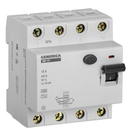 GENERICA ВД1-63 4Р 16А 30мА (MDV15-4-016-030)