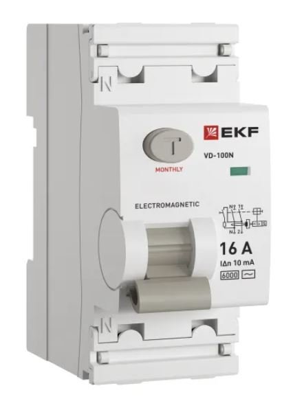 ВД-100N 2P 16А 10мА AC 6кА PROXIMA (E1026M1610)
