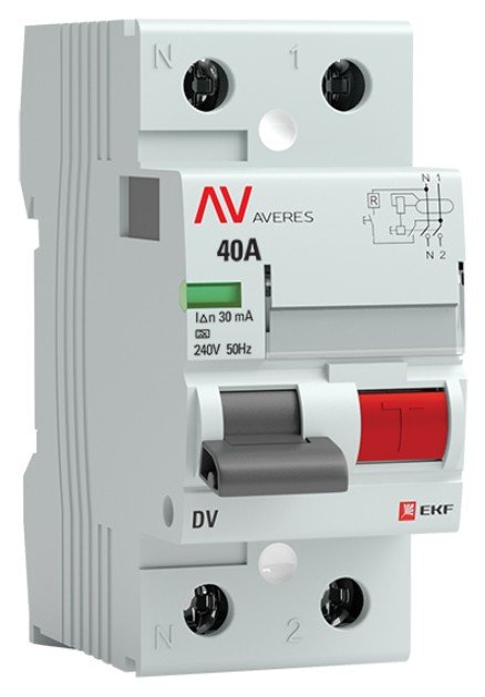 DV 2P 40А/ 30мА (AC)  AVERES (rccb-2-40-30-ac-av)