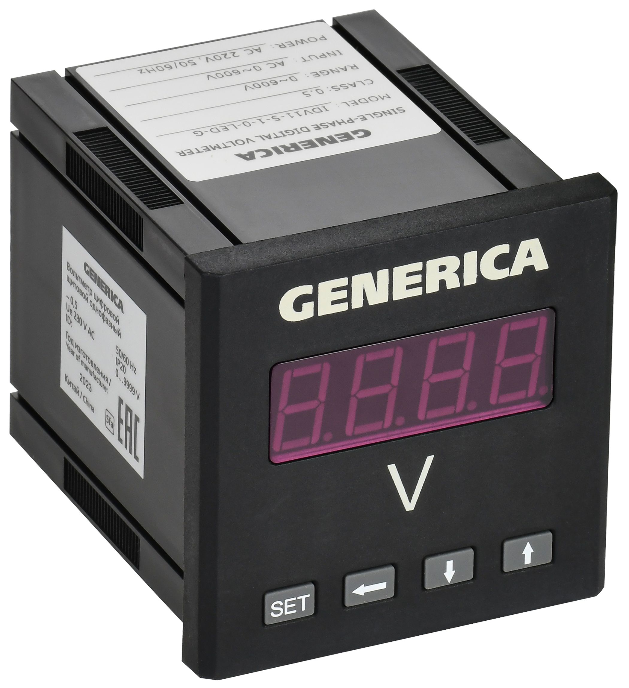 Вольтметр цифровой щитовой однофазный 72х72мм LED GENERICA (IDV11-5-1-0-LED-G)