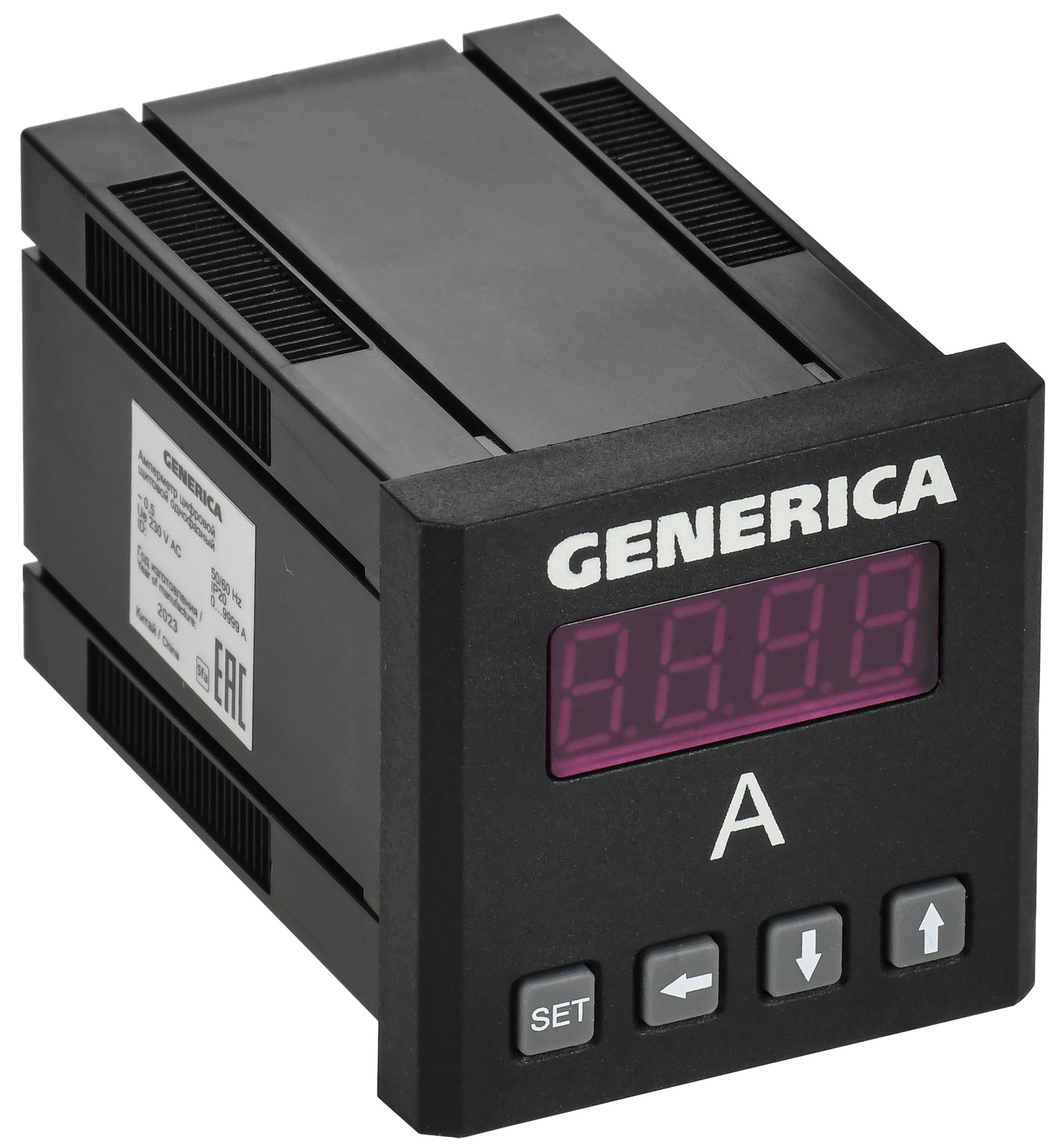 Амперметр цифровой щитовой однофазный 48х48 LED GENERICA (IDA31-5-1-0-LED-G)