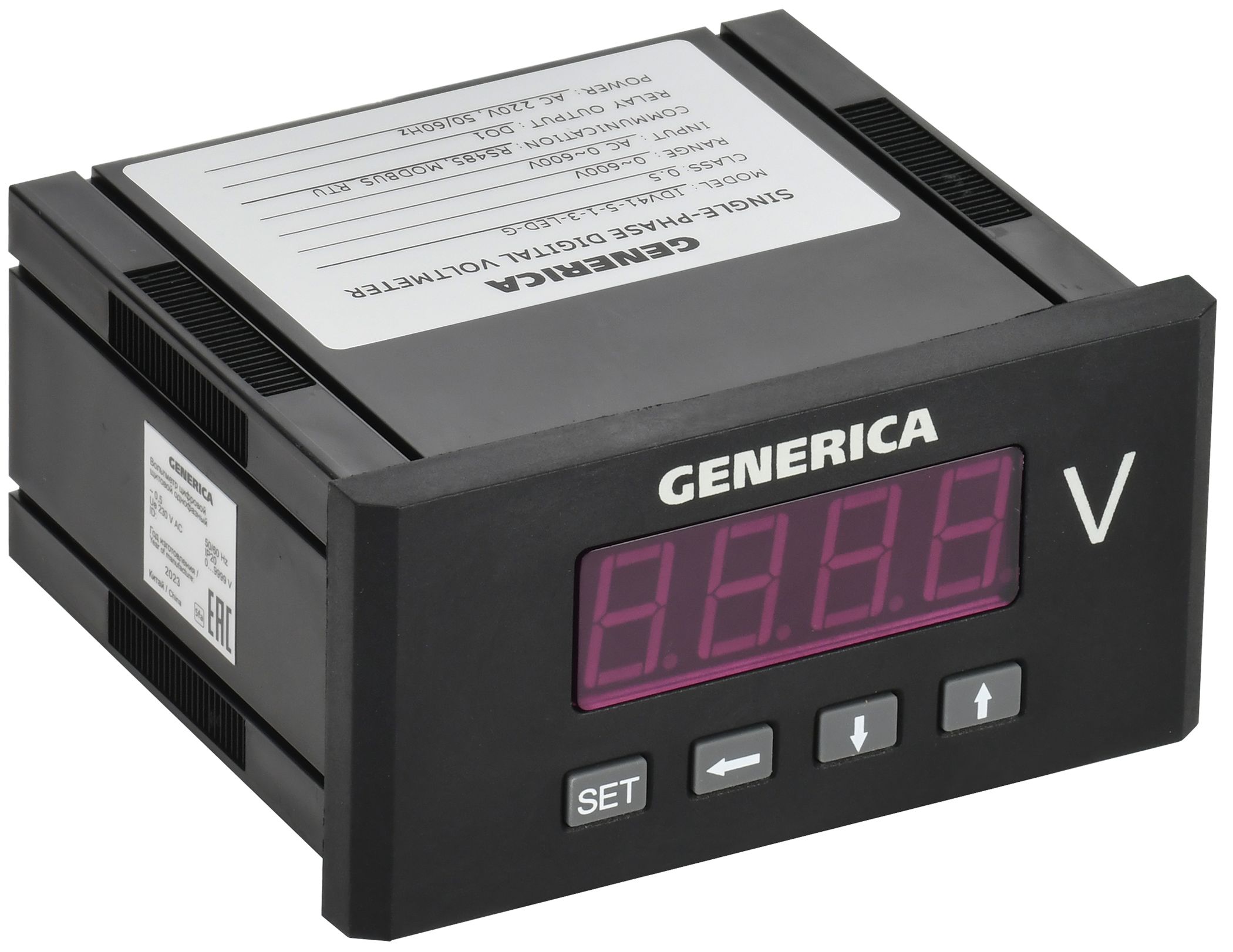 Вольтметр цифровой щитовой однофазный DO RS-485 48х96 LED GENERICA (IDV41-5-1-3-LED-G)