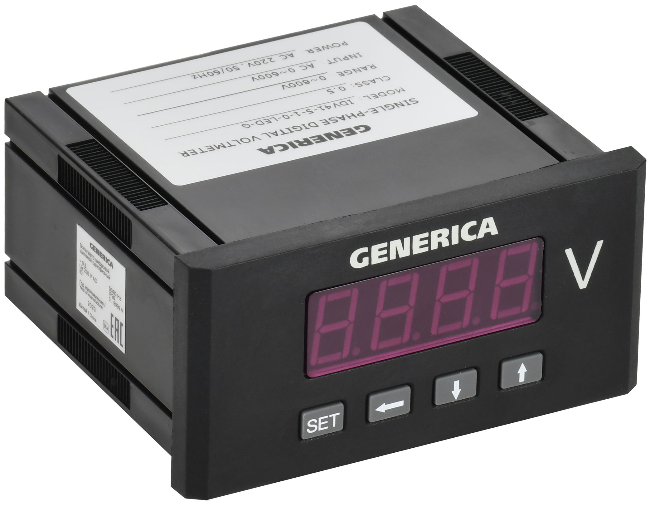 Вольтметр цифровой щитовой однофазный 48х96мм LED GENERICA (IDV41-5-1-0-LED-G) (IDV41-5-1-0-LED-G)