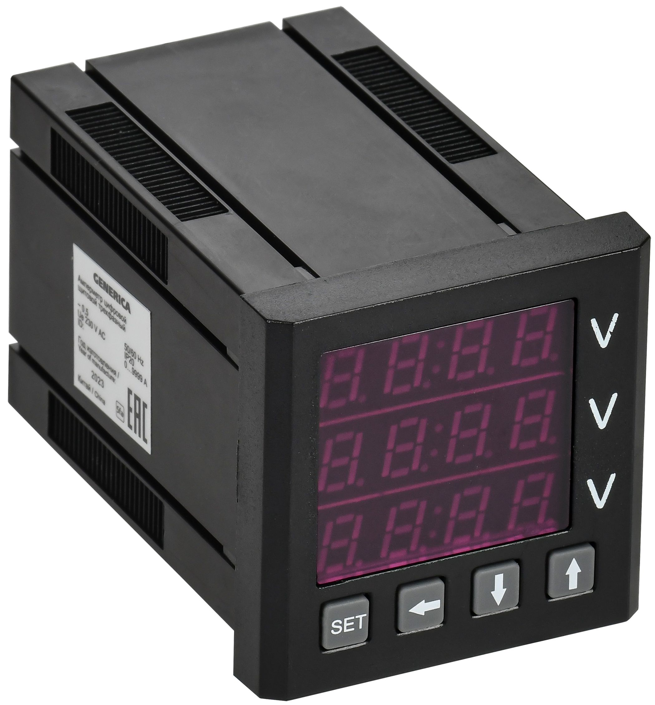 Вольтметр цифровой щитовой трехфазный 48х48 LED GENERICA (IDV31-5-3-0-LED-G)