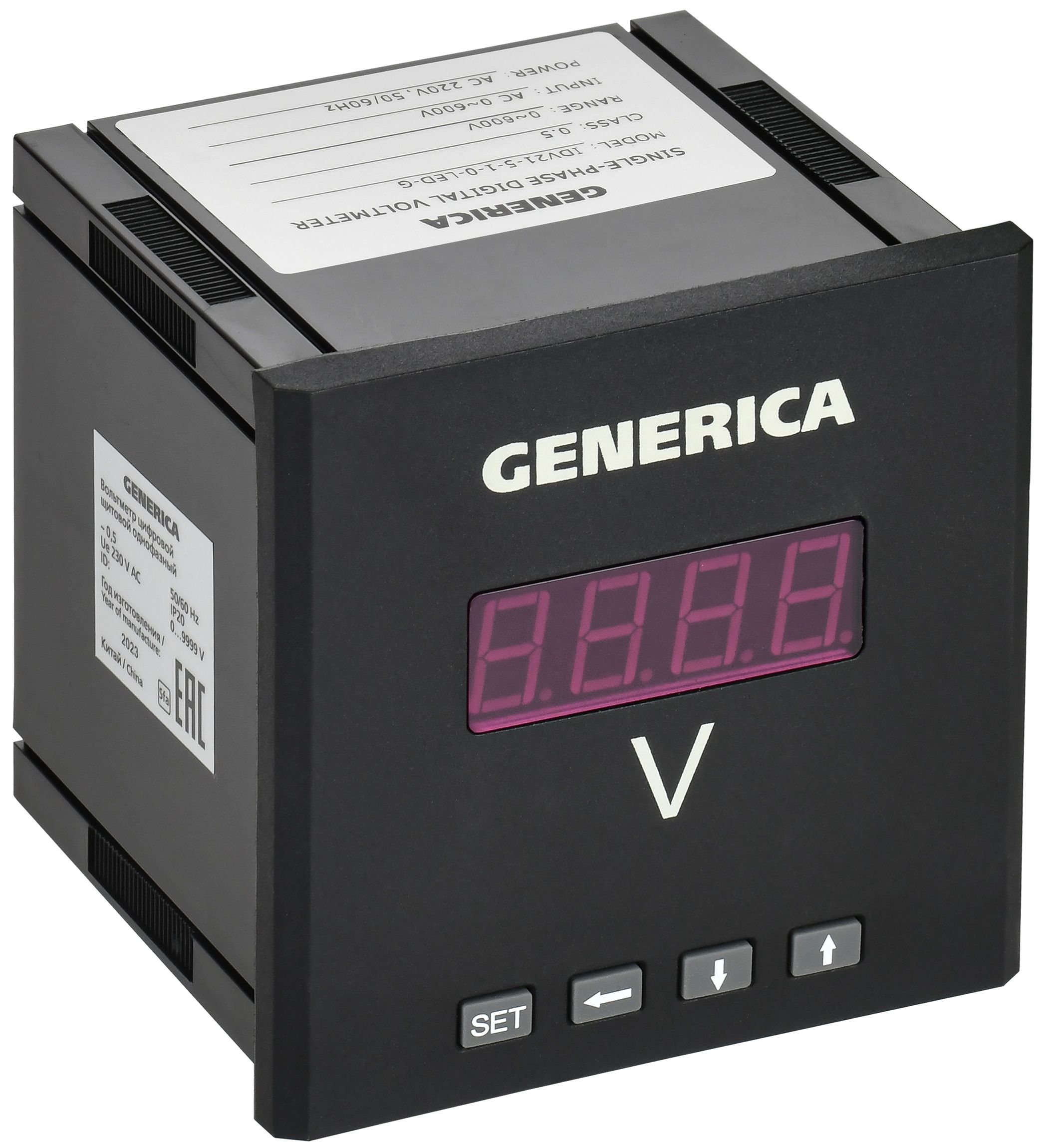 Вольтметр цифровой щитовой однофазный 96х96 LED GENERICA (IDV21-5-1-0-LED-G)