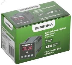 Амперметр цифровой щитовой однофазный 72х72мм LED GENERICA (IDA11-5-1-0-LED-G)