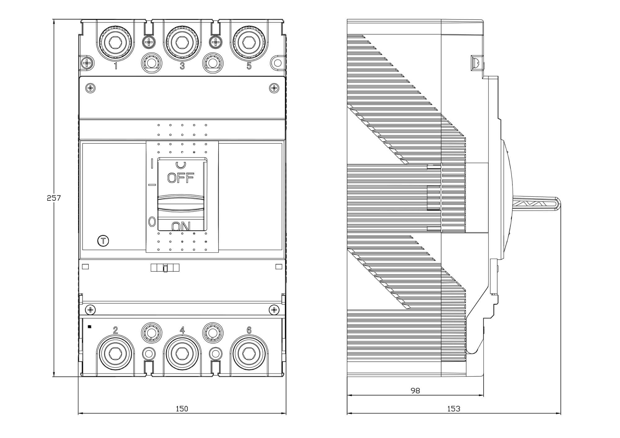 YON MGS400 3P 280-350A 60kA (MGS400S-3TAMF0350)