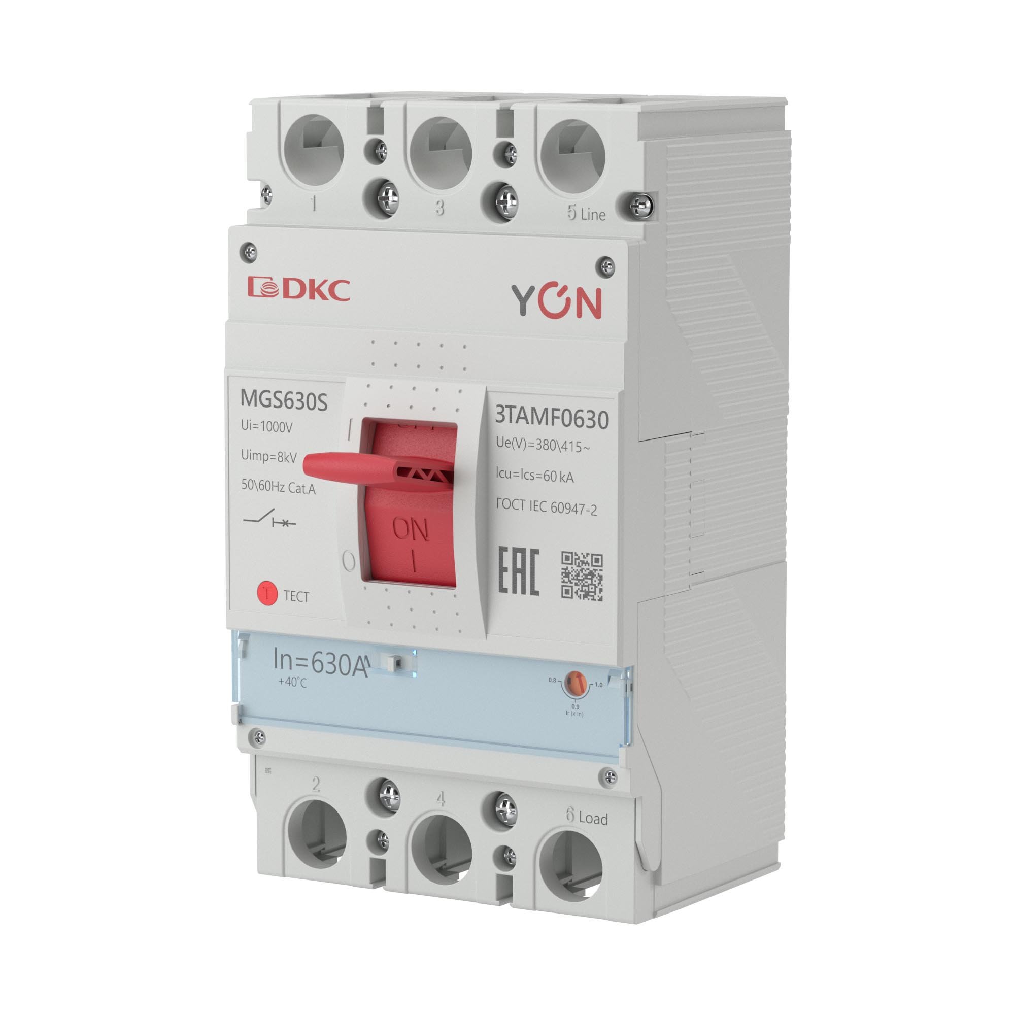YON MGS630 3P 504-630A 60kA (MGS630S-3TAMF0630)