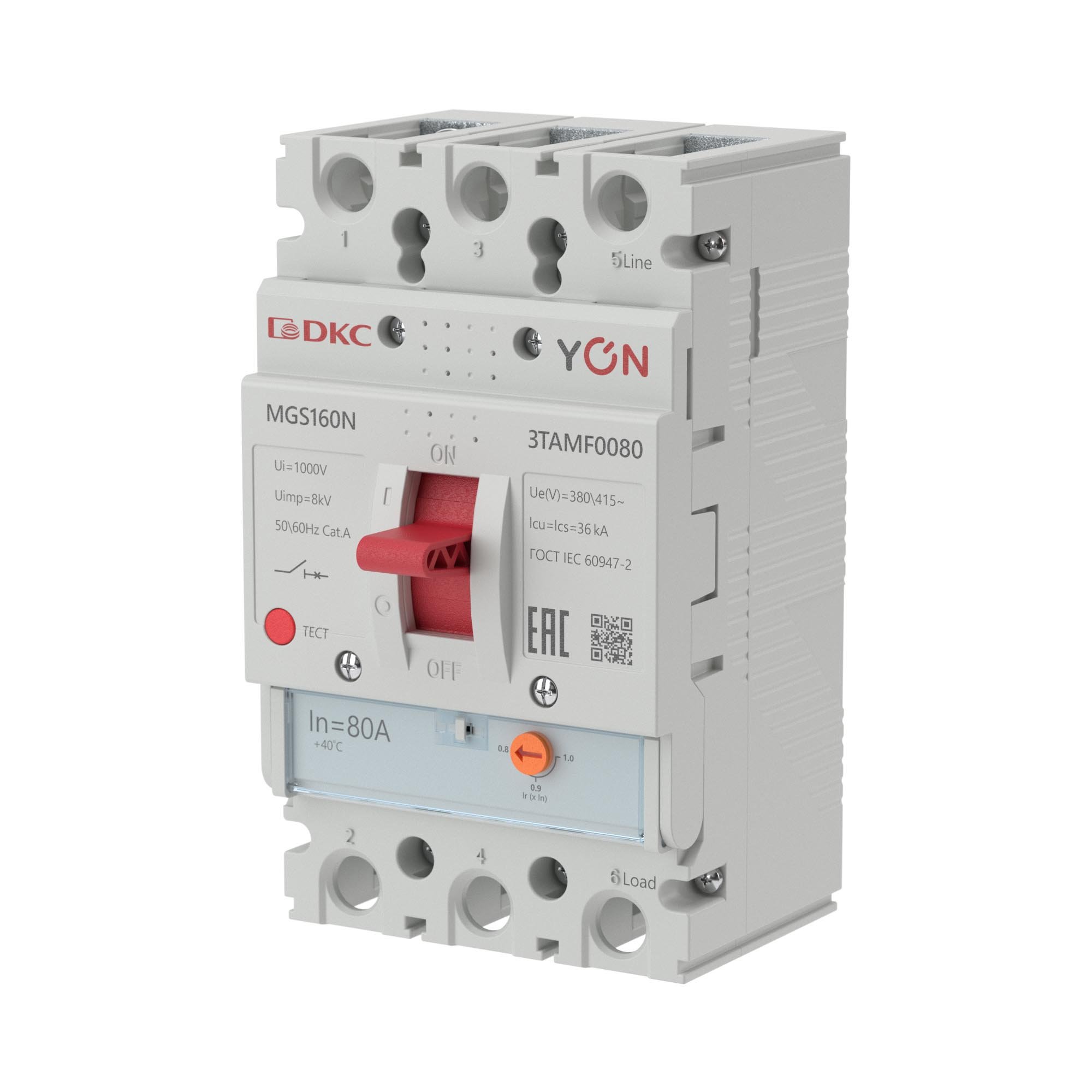 YON MGS160 3P 64-80A 36kA (MGS160N-3TAMF0080)