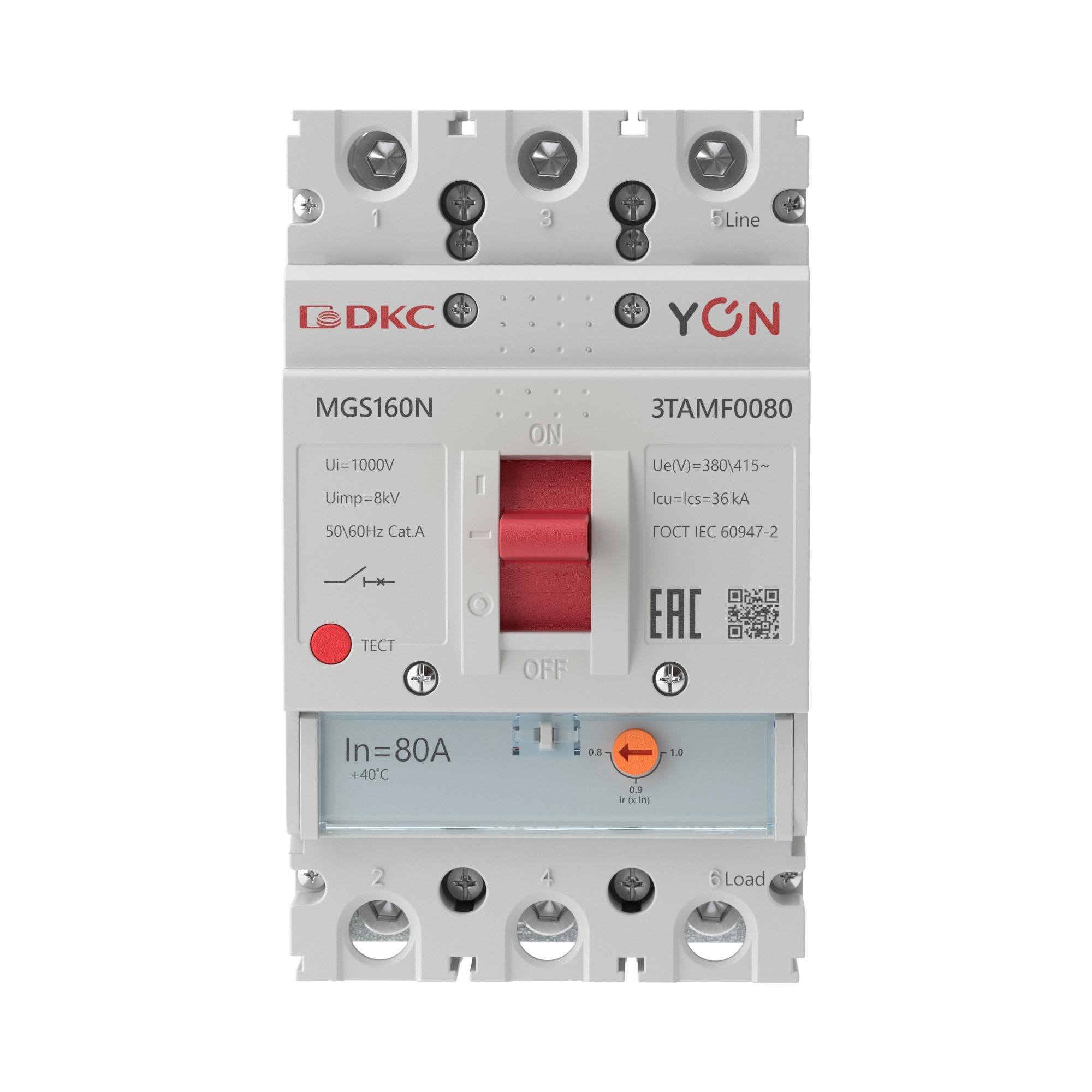 YON MGS160 3P 64-80A 36kA (MGS160N-3TAMF0080)