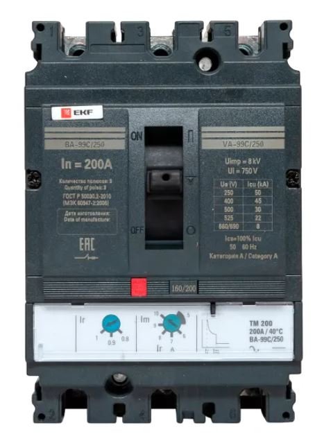 ВА-99C 250/200А 3P 45кА (mccb99C-250-200)