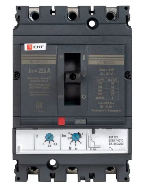 ВА-99C 250/225А 3P 45кА (mccb99C-250-225)
