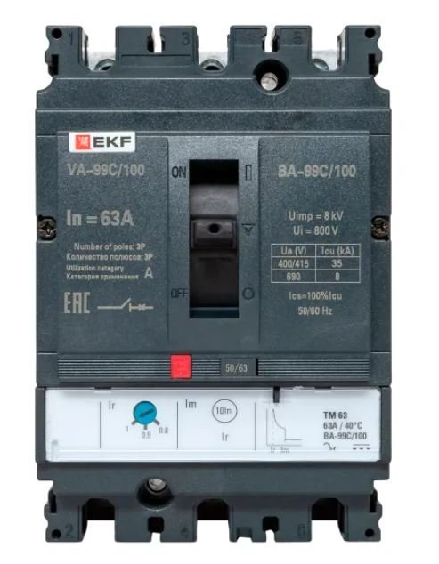 ВА-99C 100/63А 3P 35кА (mccb99C-100-63)