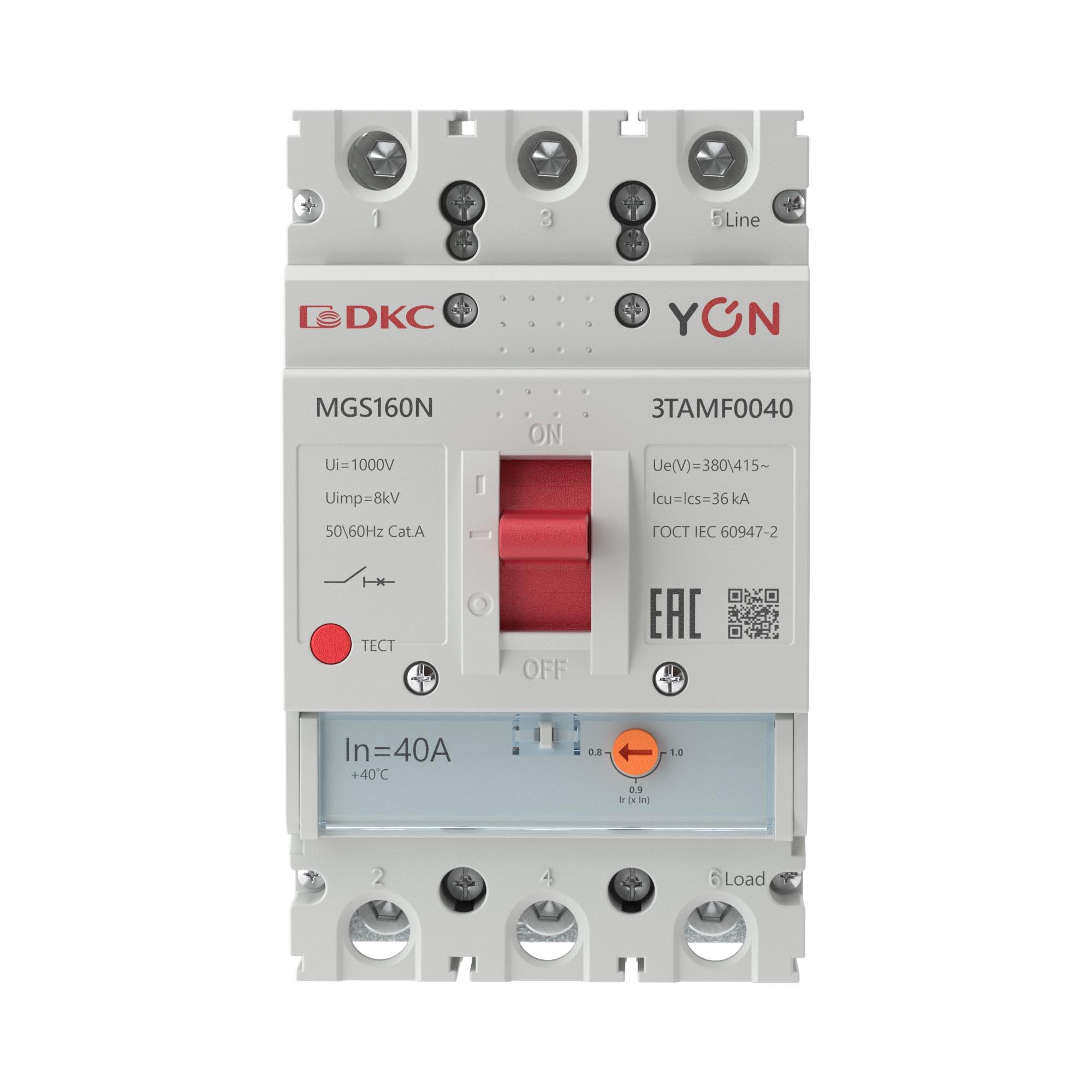 YON MGS160 3P 32-40A 36kA (MGS160N-3TAMF0040)