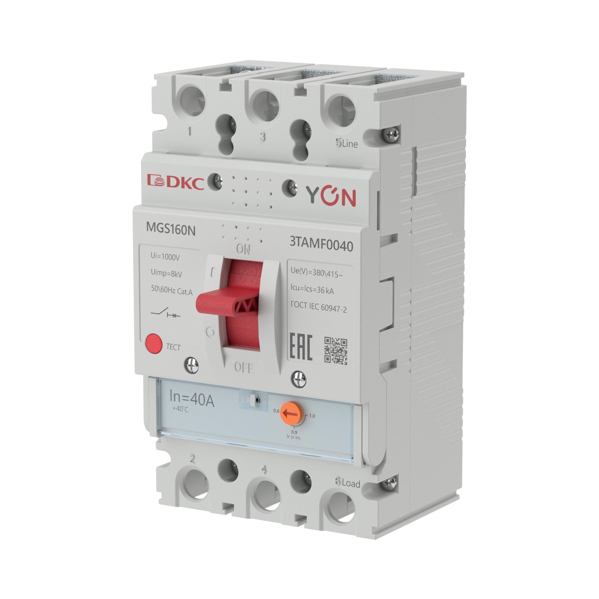 YON MGS160 3P 32-40A 36kA (MGS160N-3TAMF0040)