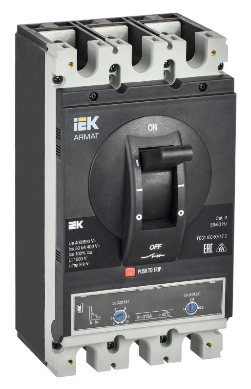 Автоматический выключатель в литом корпусе 3P H 315A 50kA (AR-MCCB-3H-050-0315A-ATUC)