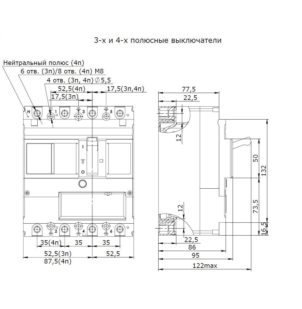 YON pro MNX250L 3P 200A 70kA при AC415V расц. TMD (MNX250L3PTMD0200)