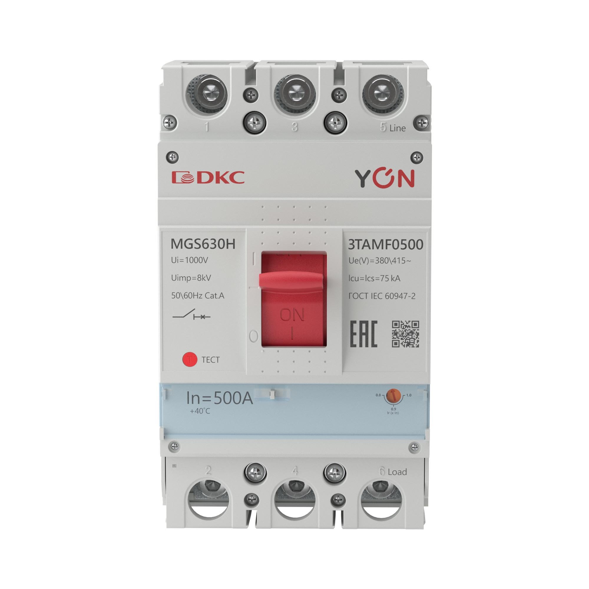 YON MGS630 3P 400-500A 75kA (MGS630H-3TAMF0500)