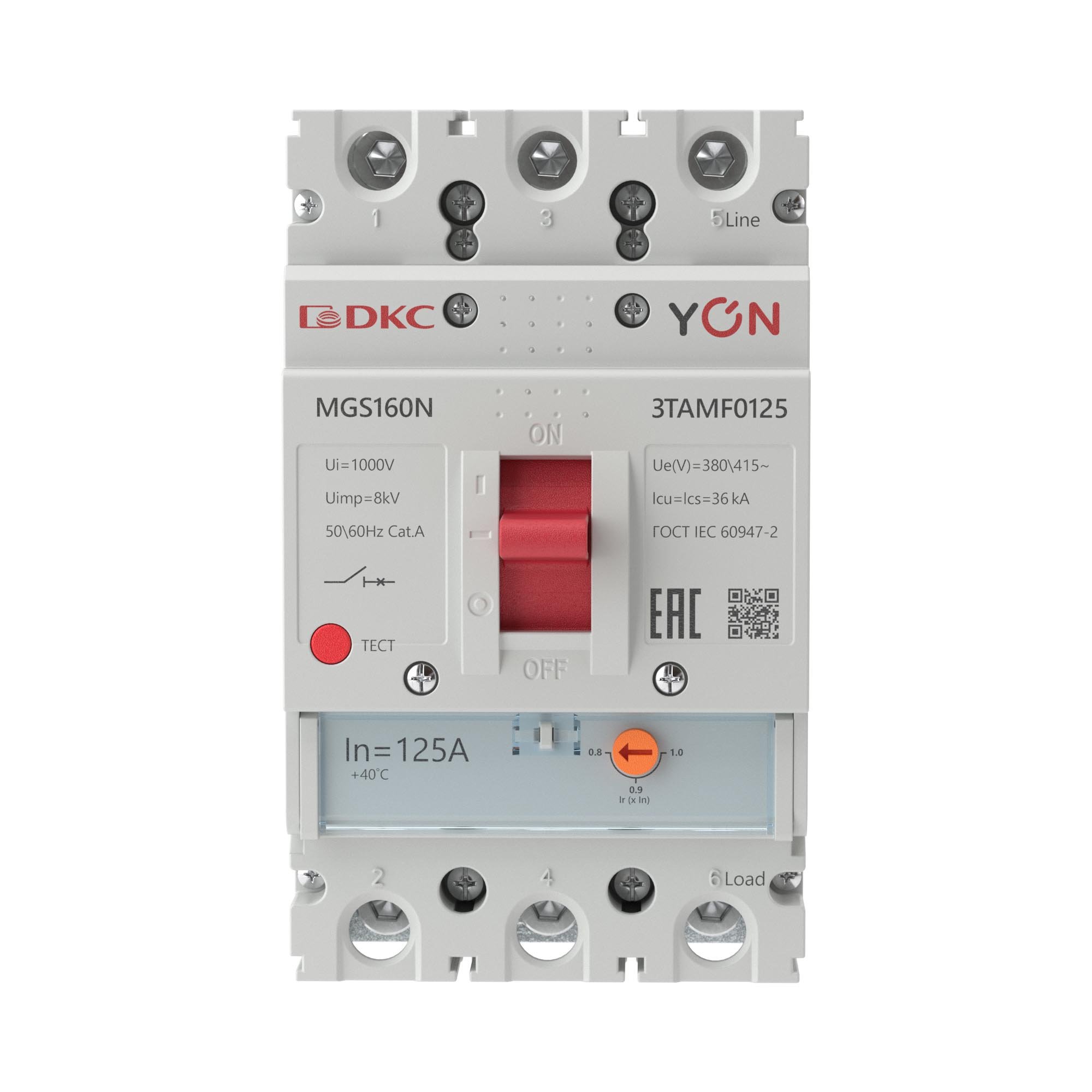 YON MGS160 3P 100-125A 36kA (MGS160N-3TAMF0125)