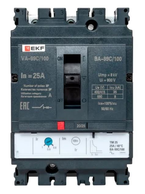 ВА-99C 100/25А 3P 35кА (mccb99C-100-25)