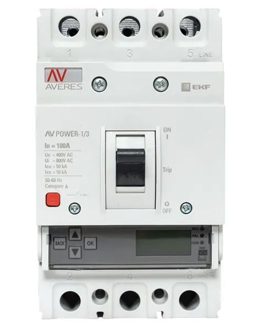 AV-POWER-1/3 100А 50кА ETU6.0 (mccb-13-100-6.0-av)