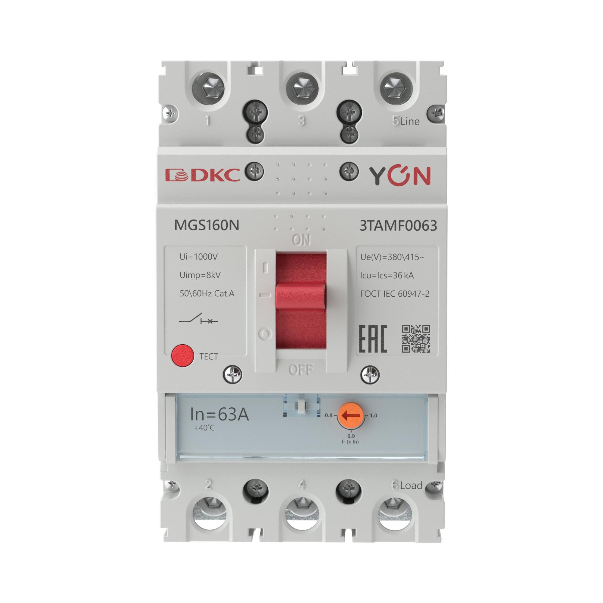 YON MGS160 3P 50,4-63A 36kA (MGS160N-3TAMF0063)