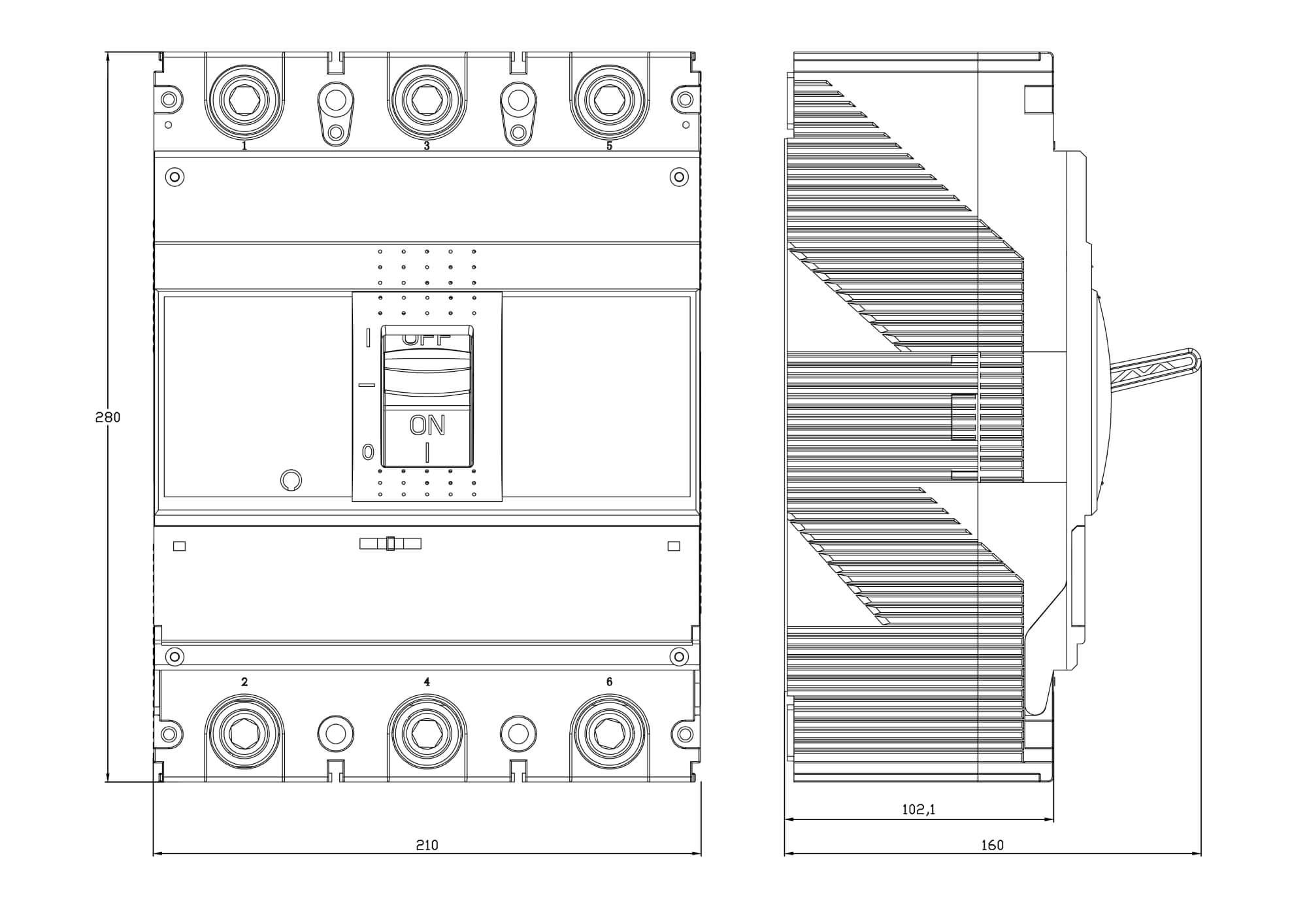 YON MGS800 3P 640-800A 75kA (MGS800H-3TAMF0800)