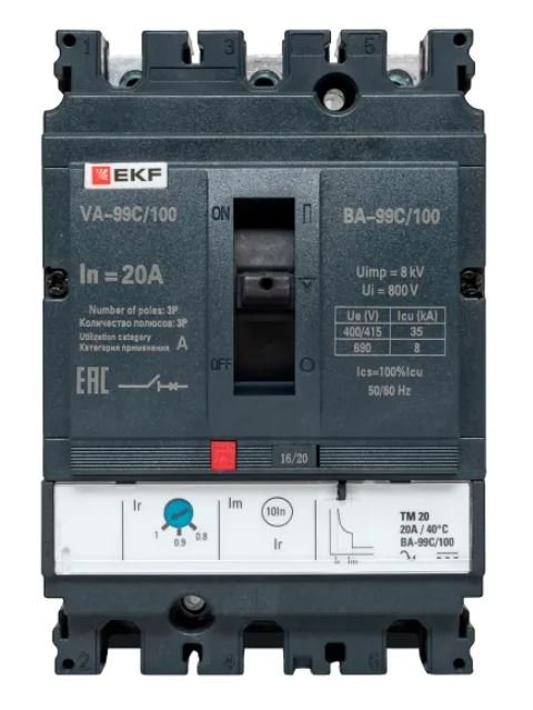 ВА-99C 100/20А 3P 35кА (mccb99C-100-20)