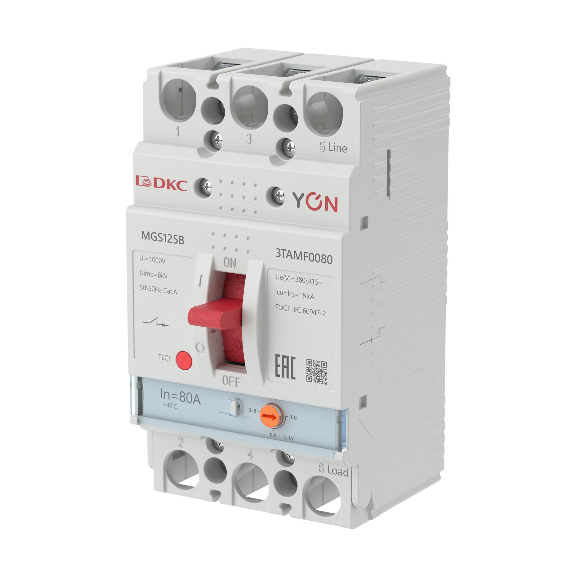 YON MGS125 3P 64-80A 18kA (MGS125B-3TAMF0080)