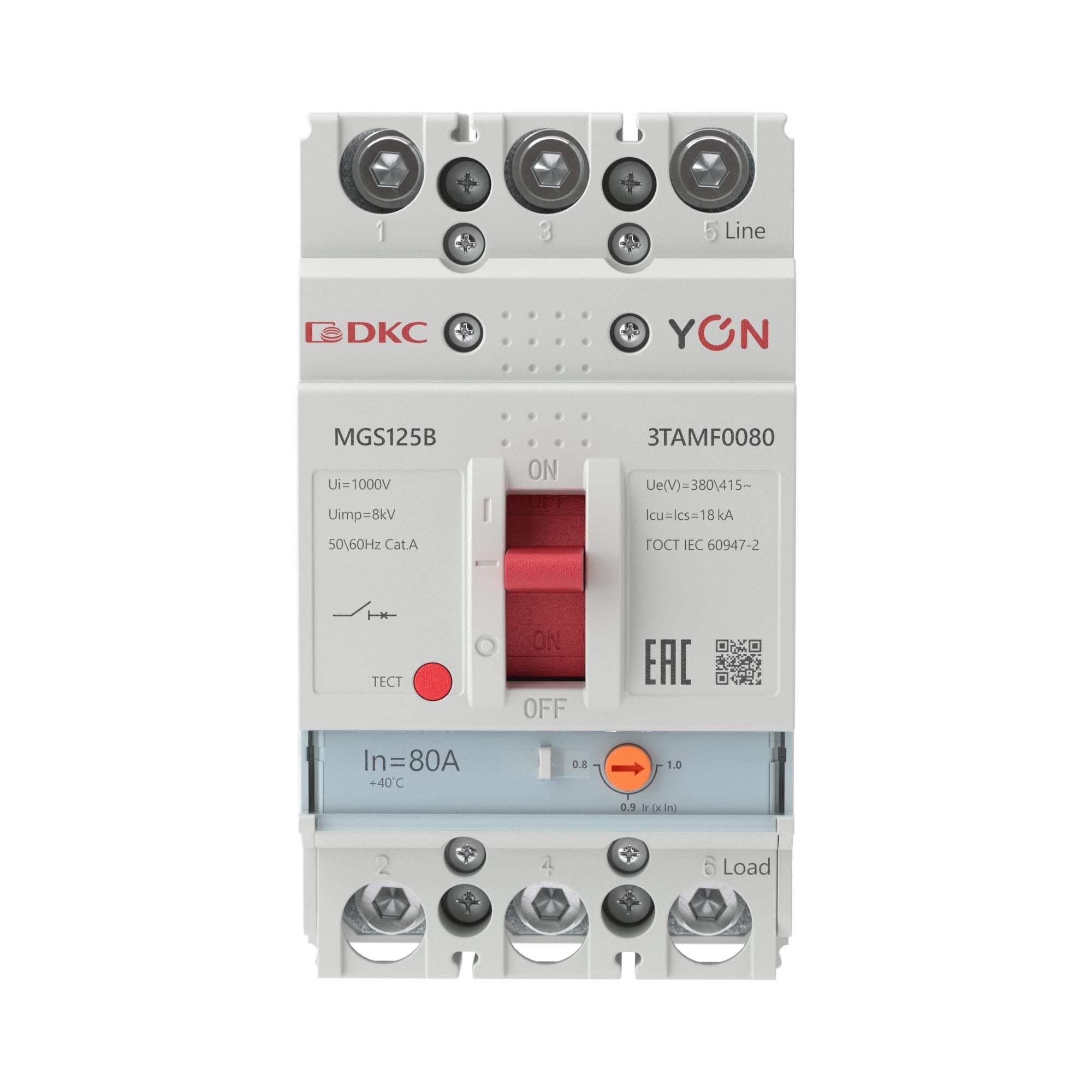 YON MGS125 3P 64-80A 18kA (MGS125B-3TAMF0080)