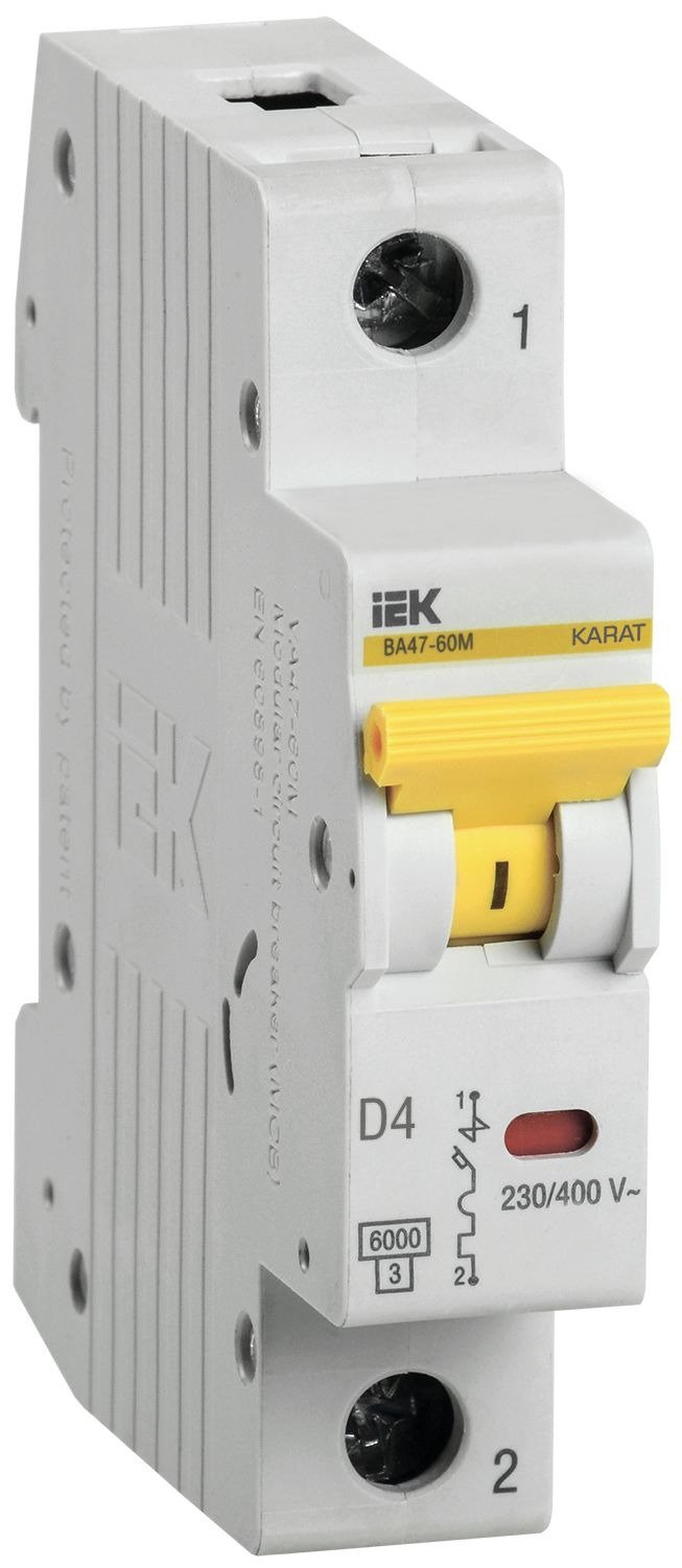 ВА47-60M 1P D 4А 6кА KARAT (MVA31-1-004-D)
