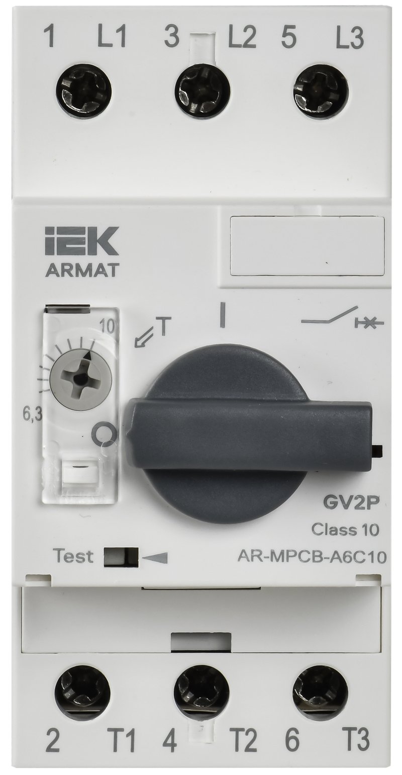 Автоматический выключатель защиты двигателя A6 GV2P 6,3-10А ARMAT (AR-MPCB-A6C10)
