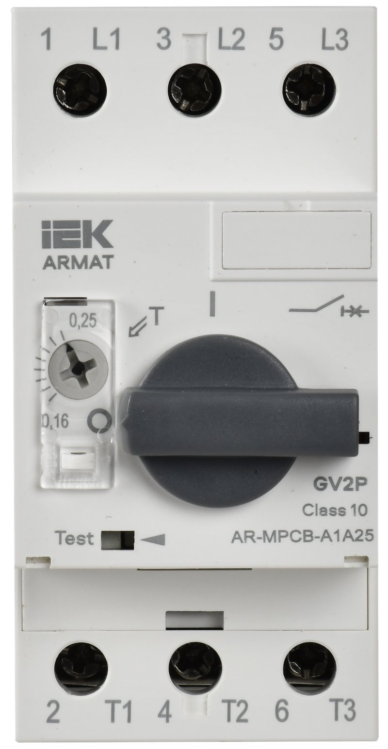 Автоматический выключатель защиты двигателя A1 GV2P 0,16-0,25А ARMAT (AR-MPCB-A1A25)