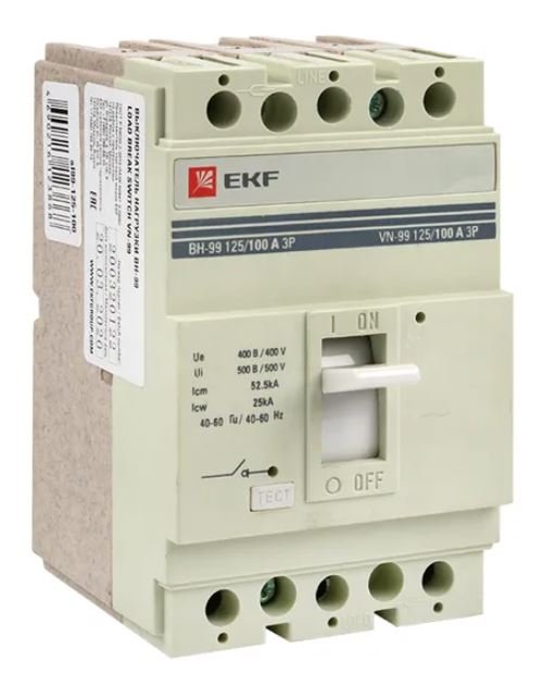 Выключатель нагрузки ВН-99 125/100А 3P EKF PROxima (sl99-125-100)