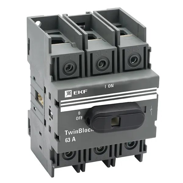 Рубильник 63A 3P с рукояткой управления для прямой установки TwinBlock (tb-63-3p-f)